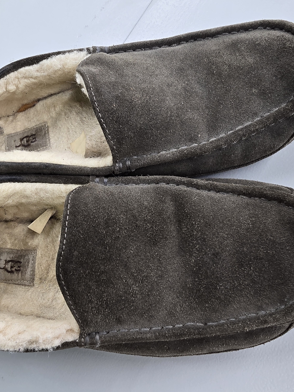 UGG Men's Brown Suede Shearling-Lined Slip-On Moccasins